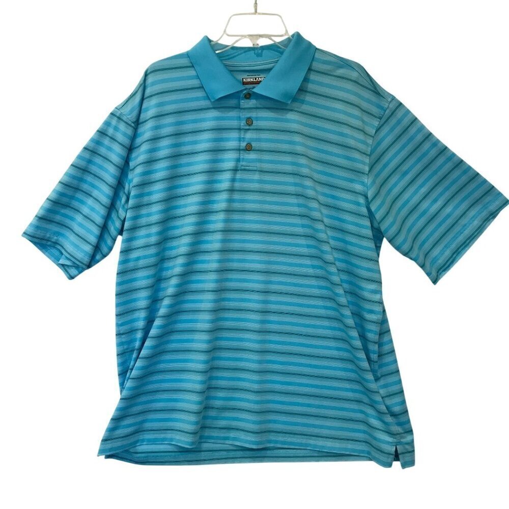 Kirkland Signature Performance  Men's 3-Button Golf Polo Shirt Size XXL in Blue